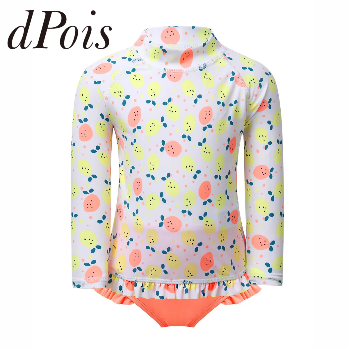 Танкини для девочек одежда плавания с длинными рукавами милый купальник принтом