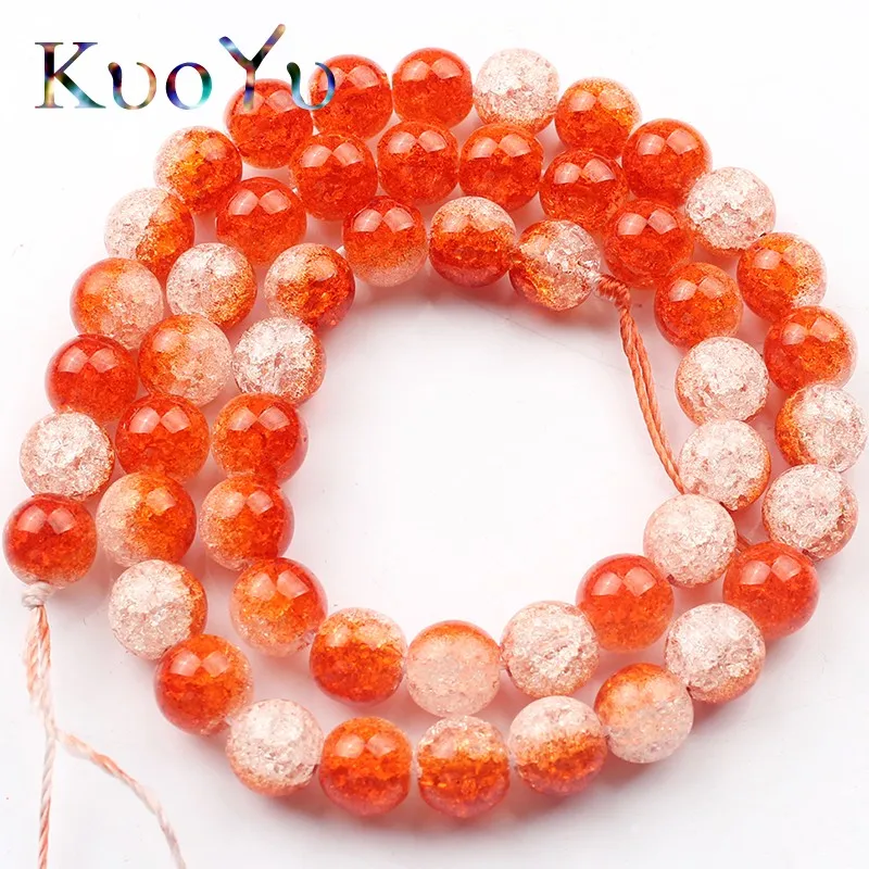 Цветные белые хрустальные бусины с трещинами снега круглые свободные