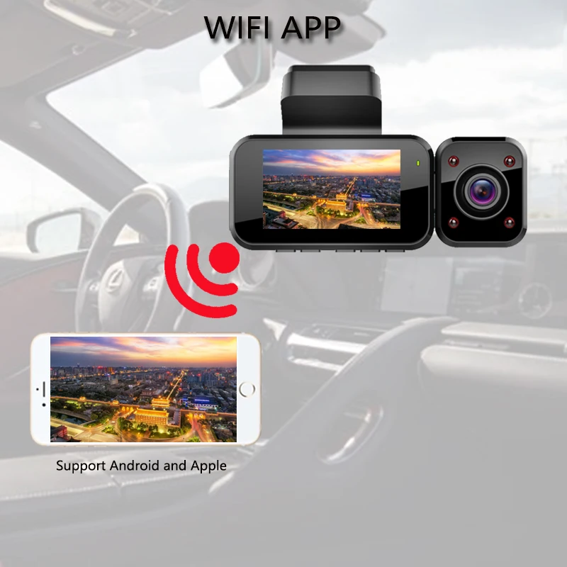 Jiluxing S08S 1296P три камеры Автомобильный видеорегистратор WIFI GPS автомобильные две