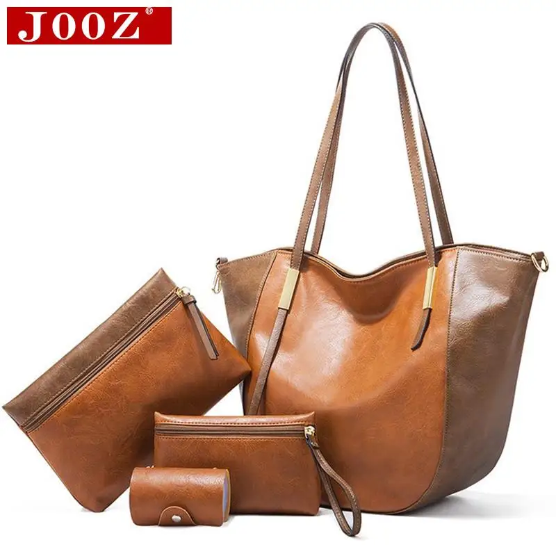 

2021 new Women's handbag 4 Set Composite hobos Bag Fashion Colorblock leather bag Luxury Quality Shoulder Bag Tote Bag Bolsa