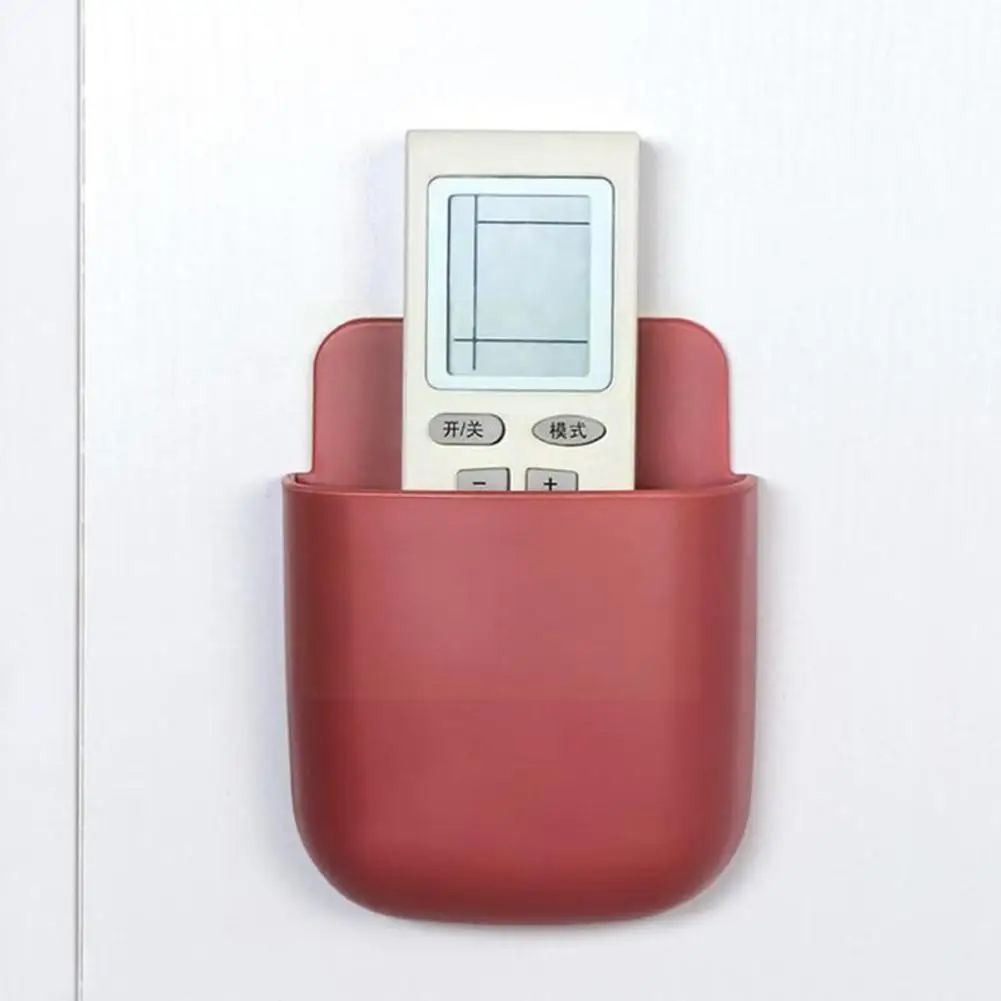 

TV Remote Control Storage Box Air Conditioner Storage Plug Organizer Mobile Wall Container Mounted Phone Holder Stand Case F9F8