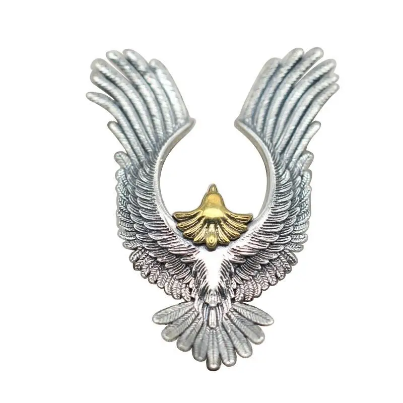 

Real Pure s925 sterling silver jewelry retro sweater chain flying eagle diy Man pendant fashion couple pendant Thai Silver