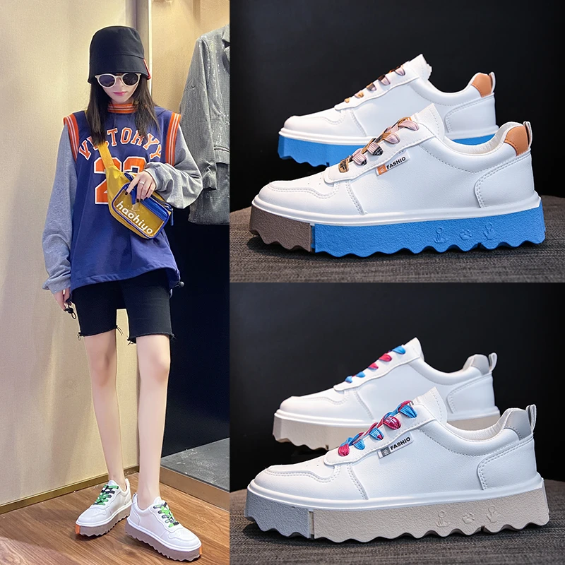 

Женская спортивная обувь, новинка 2021, женская брендовая модная обувь с цветной плоской подошвой, женская обувь с утолщенной подошвой