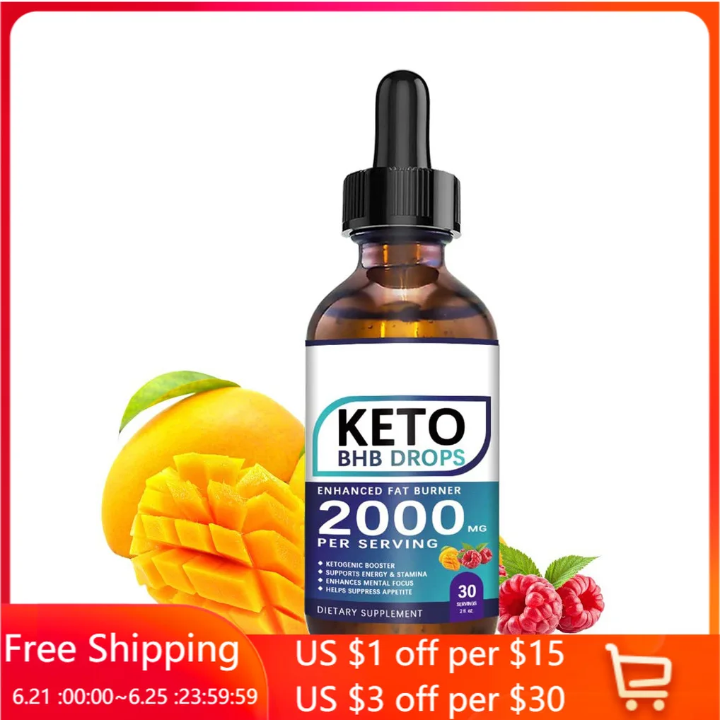 

60ML Weight Loss Ketogenic Supplement Keto Drops Fat Burner Formula To Boost Metabolism Keto Diet Drops For Men And Women