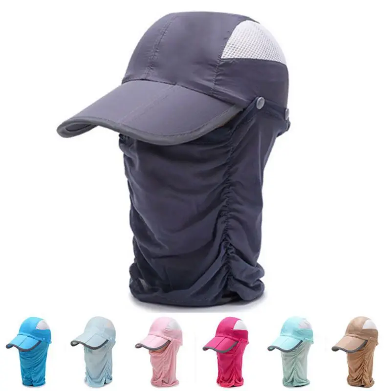 

Unisex Sun Hat Flip UV Protection Sunscreen Fishing Cap Visor Detachable Neck Flip For Men And Women
