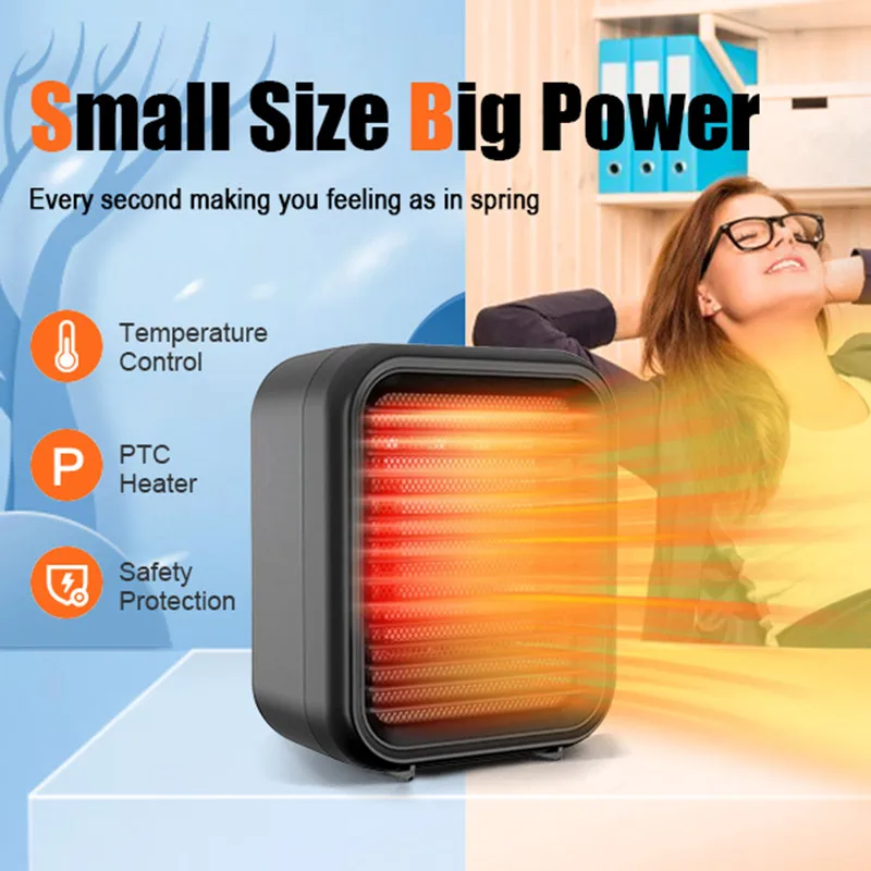 

Маленький Электрический обогреватель помещений, керамический ОБОГРЕВАТЕЛЬ PTC с низкой мощностью 800 Вт для офиса, спальни