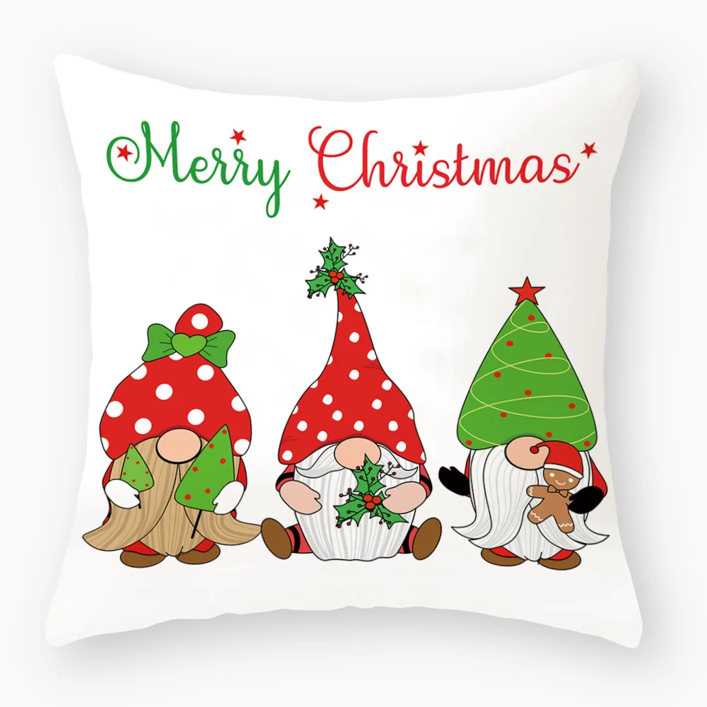 

Merry Christmas Cushion Cover Home Decorative Red Green Pillow Case Covers Home Decor Room Decoration Sofa Pillowcases 45×45cm