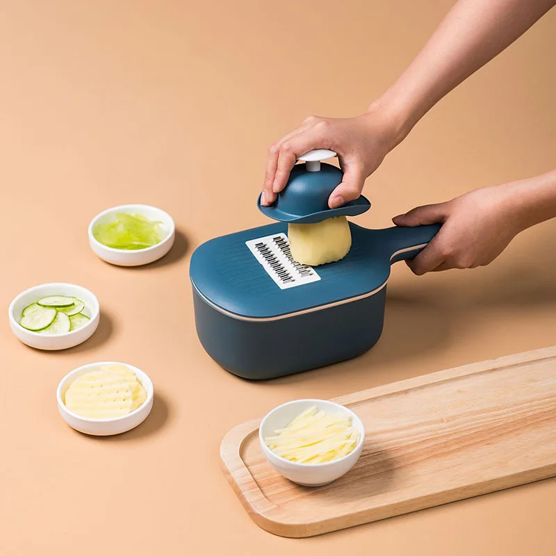 Овощерезка с дренажной корзиной регулируемый измельчитель 4 лезвиями овощерезка