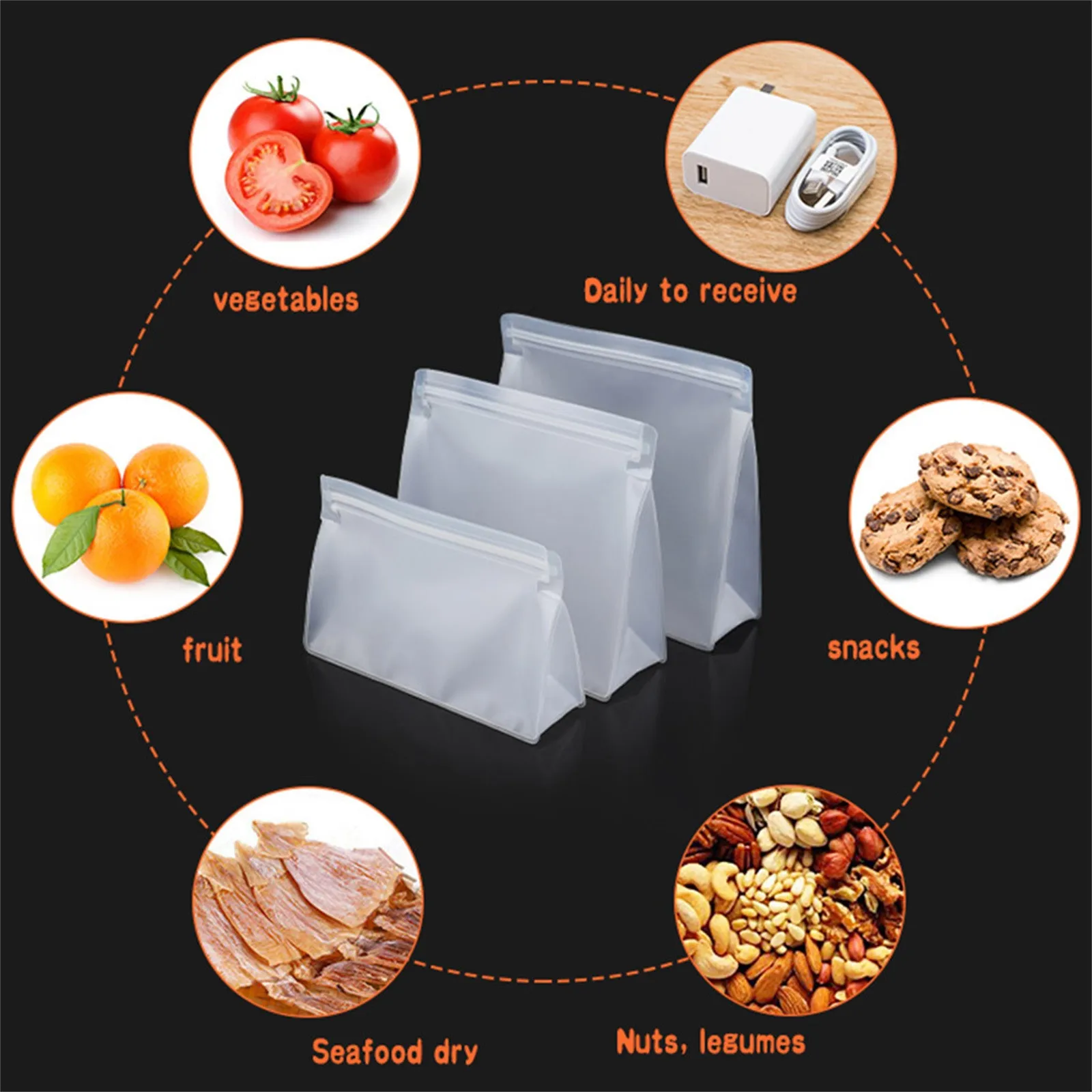 Многоразовые Пакеты для хранения-12 упаковок без бисфенола А пакеты морозильной