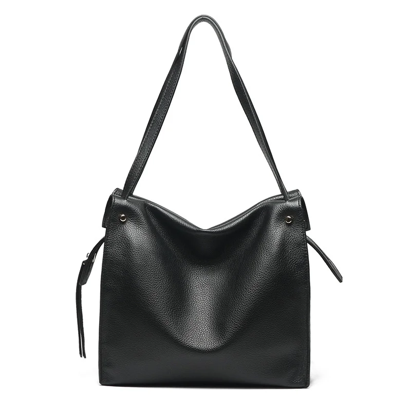 

Leather women's bag 2021 new fashion shoulder bag women's big bag head layer cow leather women's large capacity portable Tote