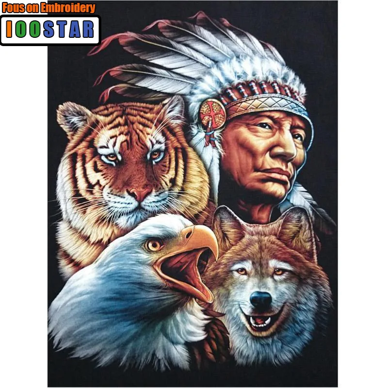 Алмазная 5d картина &quotсделай сам&quot индийский волк Орел тигр