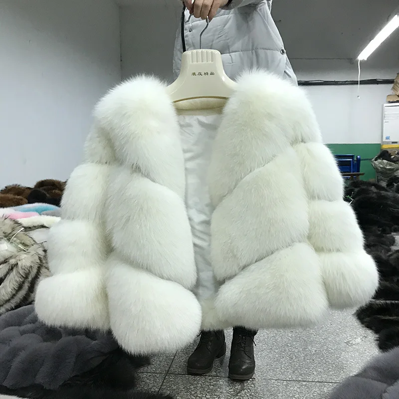 Tatyana furclub, натуральный мех, короткая куртка, пальто, однотонная, зимняя, повседневная, натуральный Лисий мех, теплые пальто для женщин, одежда с воротником, высокое