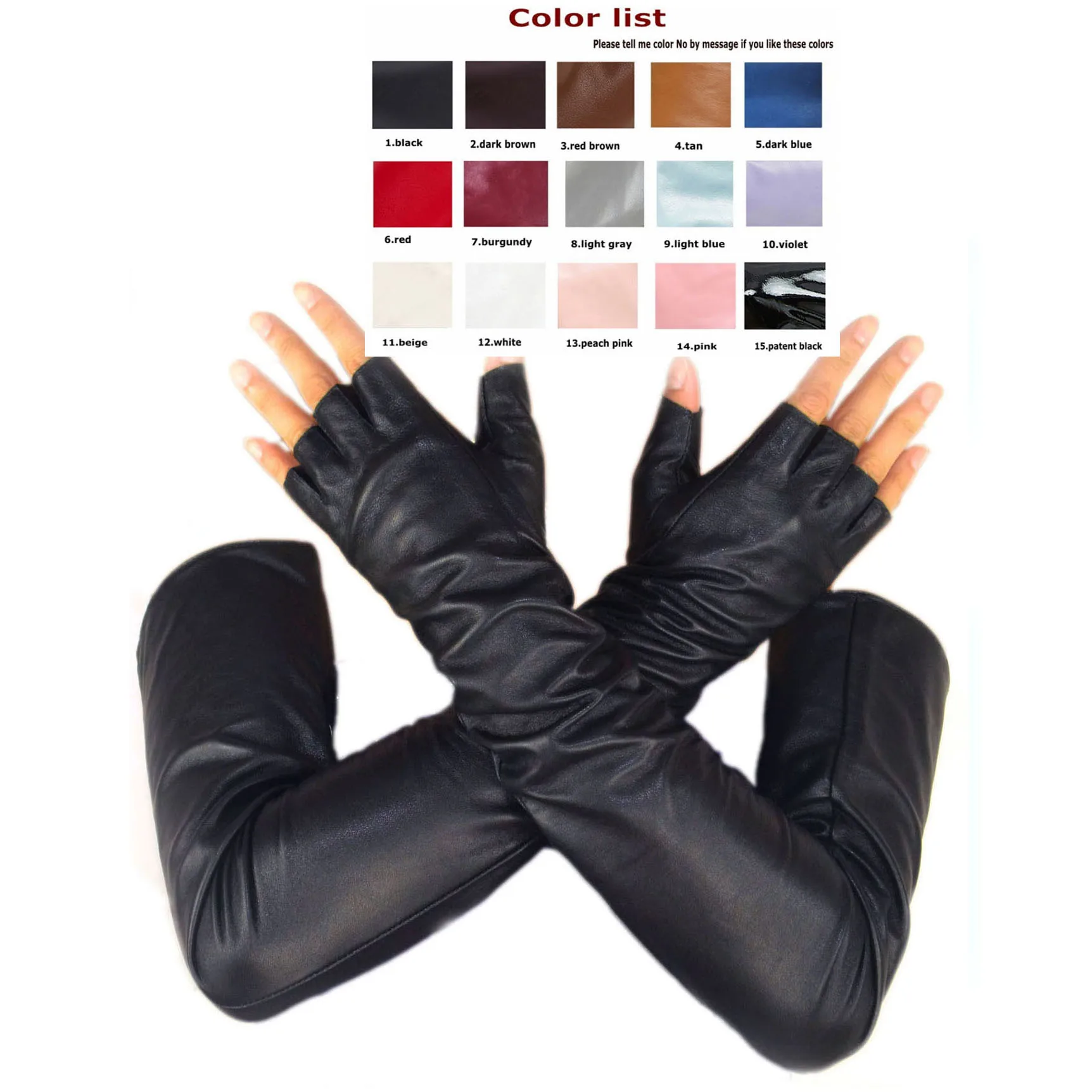 Перчатки из овечьей кожи без пальцев 30 80 см|leather fingerless|long leather fingerless glovesfingerless gloves