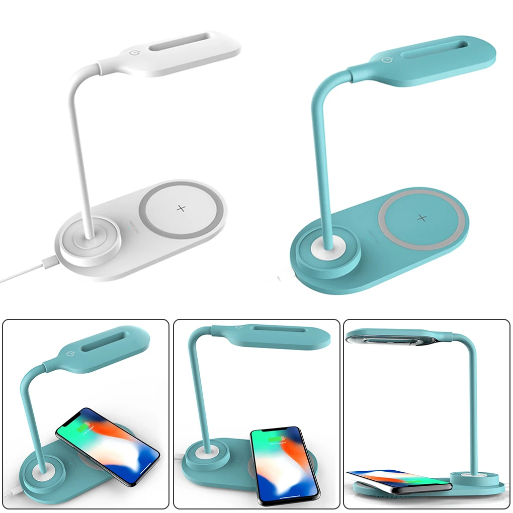 10 Вт Светодиодная настольная лампа Беспроводное зарядное устройство мобильный