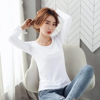 new women base cotton t shirt spring summer 2022 casual fashion o neck long sleeve solid color slim tees white t shirt tops