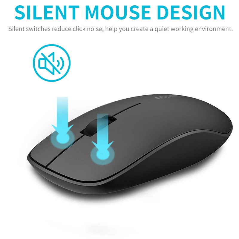 Rapoo 9300M Multi-mode Silent Bluetooth Wireless Keyboard and Mouse Combo Slim Keyboard Optical Mouse English/Russian Keyboard