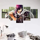 5 шт. настенная Картина на холсте аниме манга Самурай фигурка Катана картины и плакаты Современное украшение для дома картины для гостиной