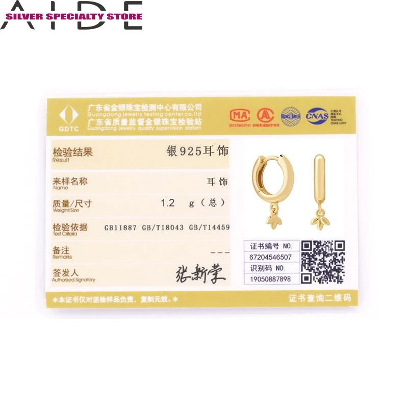 

AIDE 925 Sterling Silver Earrings For Women Gold Hoop Earring Fine Jewelry Piercing Earing Girl Pendant Brincos Aretes Aros Gift