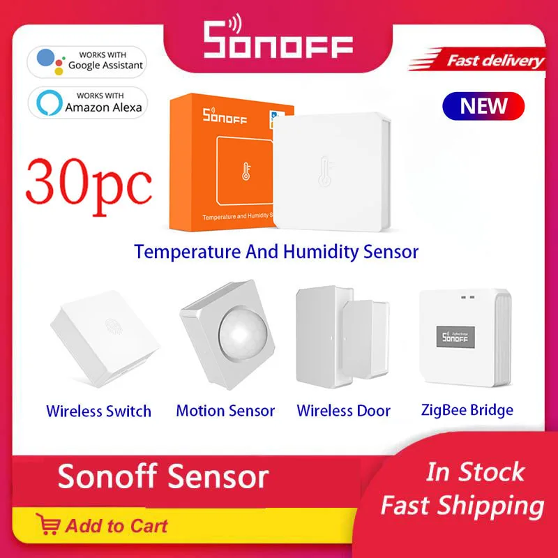 

SONOFF SNZB-01 Smart Home Zigbee EweLink Wireless Remote Control Switch Alexa Google Home Zigbee Temperature Humidity Sensor