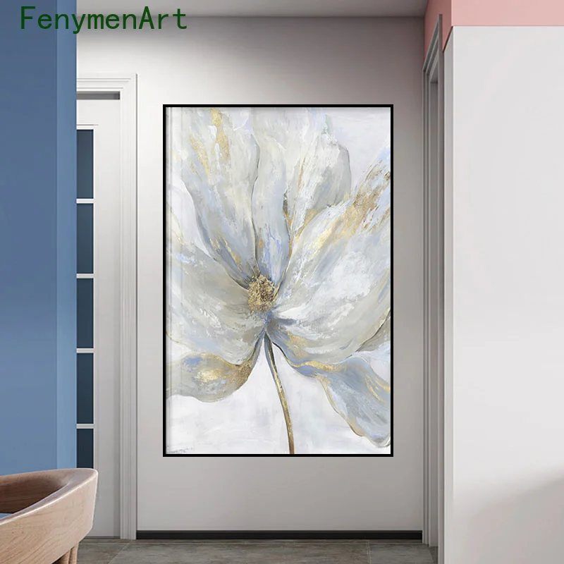 

Abstract Canvas Art Golden Flowers Decorative Paintings Nordic Pictures for Living Room Home Decor Modern Wall Posters HD Print