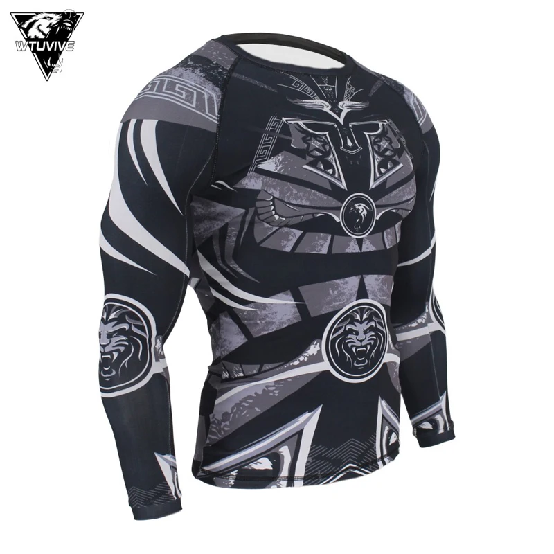 WTUVIVE бокс ММА самурайская броня дышащий Рашгард фитнес бой Толстовка