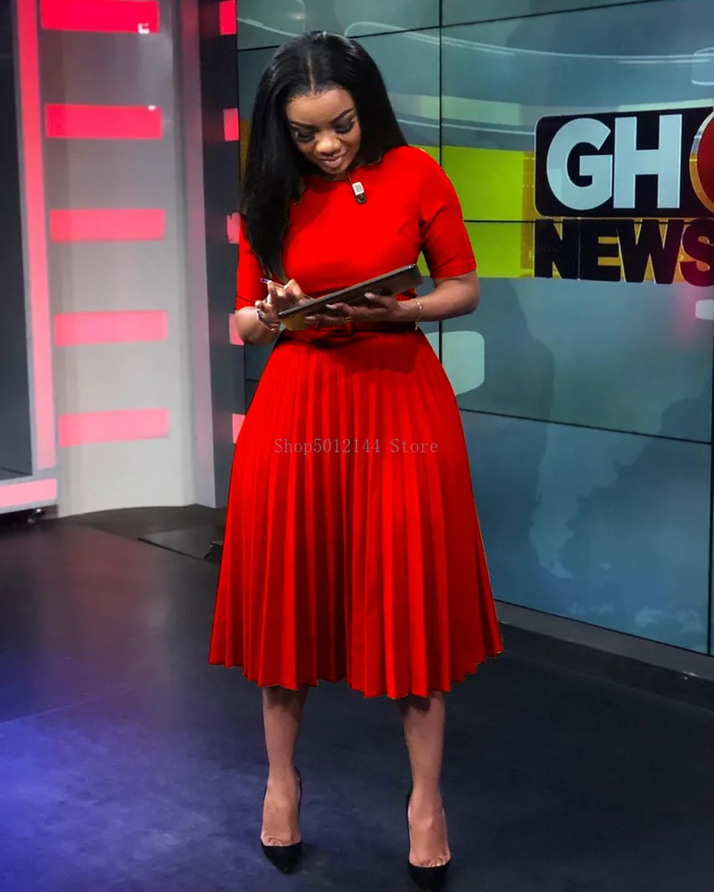 Африканский Стиль Женская Повседневная поясом элегантное плиссированное платье