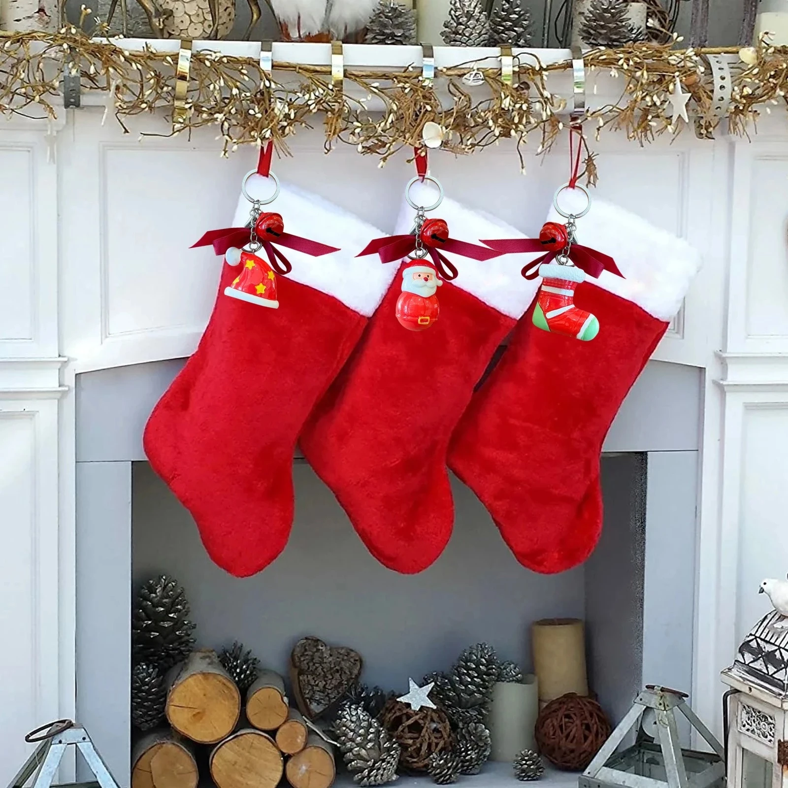 Calendario de Adviento de Navidad para ni&ntilde;os, colgante de resina, llavero, caja ciega, decoraci&oacute;n de navidad, regalos de vacaciones, 24 d&iacute;as-4