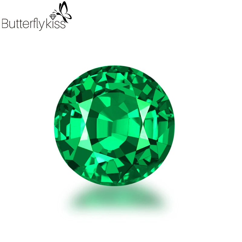 

BK Loose Gemstones 0.3ct Round Natural Green Emeralds Lab Grown For DIY Making Ring Necklace Bracelet Jewelry 1.0/1.5/2.0/2.5ct