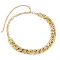 xuqian hot selling contracted chunky iron punk gold waist chains with 37 3inch for women and girls body jewelry c0019