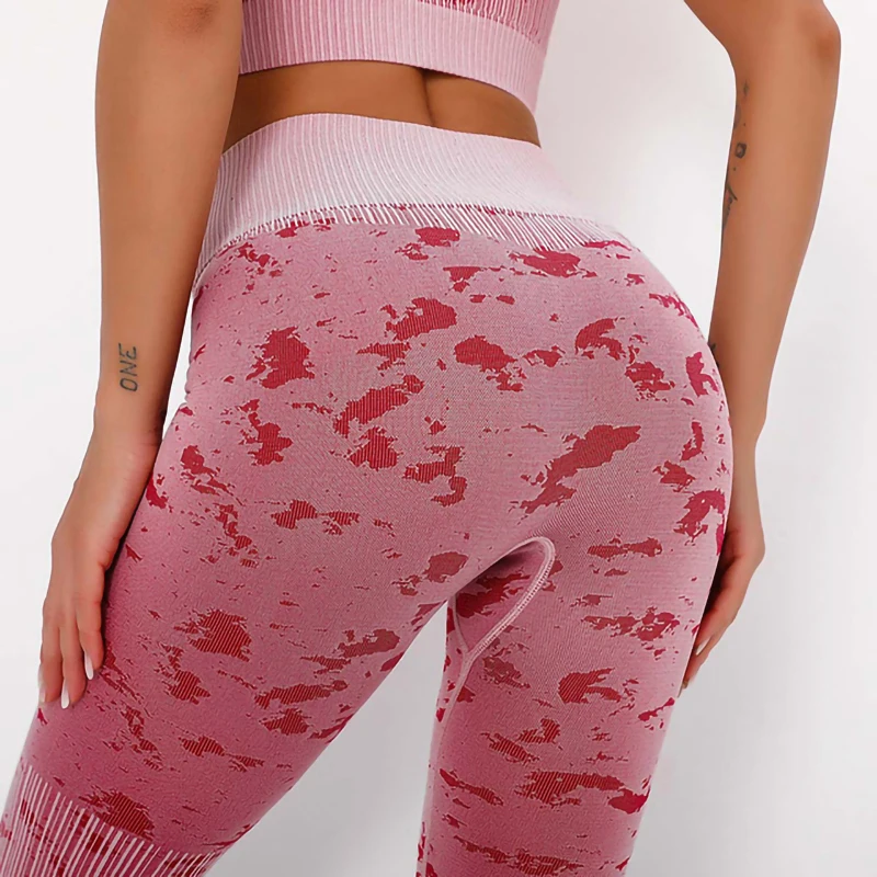 

NORMOV Seamless Women Leggings Workout High Waist Push Up Ankle Length Print Jeggings Femme Slim Buttocks knit Legging Elastic