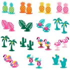 Гавайский декор для вечерние ла, гавайская Кокосовая пальма, тропический Летний пляж, день рождения, листья в форме Панциря Черепахи, фламинго, партия, Декор, кактус