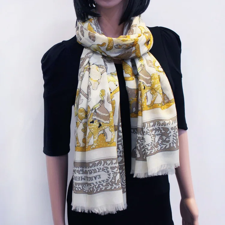 

Кашемировая ткань высокого качества с принтом животных и зоопарка, модель YR46