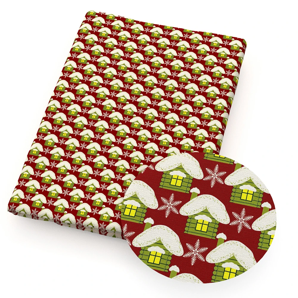 50*140 см Рождественская растительная полиэфирная хлопковая ткань для