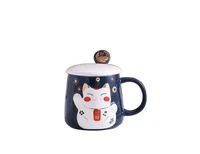 2021 new cat cup cute mugs coffee mug ceramic mugs restaurant coffee mugs tea milk cup ceramic cup with spooncover