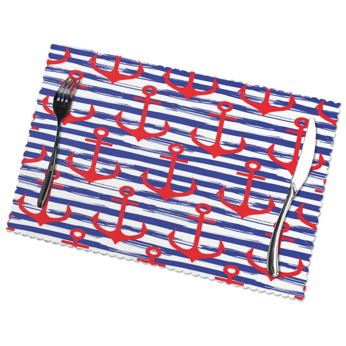 

Коврики на стол подставка под напитки настольные подстилки якоря на полосатый фон Кофе кружка подставки под чашки 6 шт. нескользящими накла...