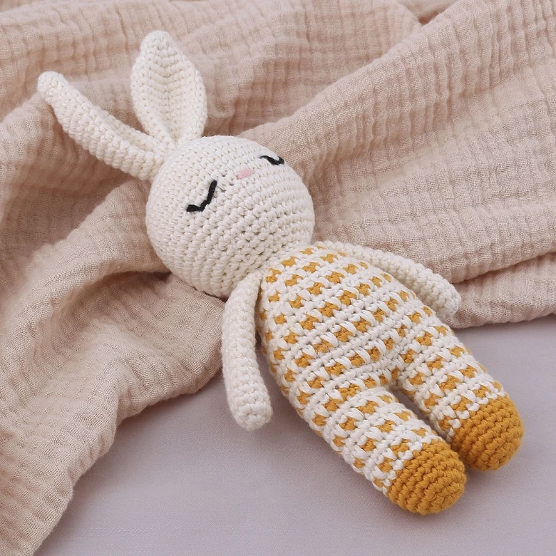 New Handmade Rabbit Crochet Wool Doll Animal Stuffed Plush Toy Baby Soothing Sleeping Gifts for Kids Birthday | Игрушки и хобби