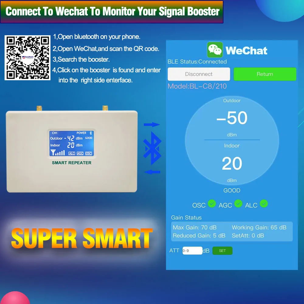 Усилитель сигнала LTE 4G LTE700 LTE800 GSM900 DCS1800 3G 2100 CDMA850Mhz Bluetooth монитор | Мобильные