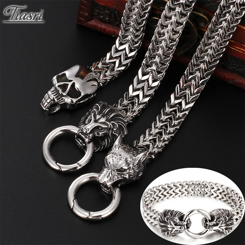 

Tiasri Now модный мужской браслет с животным элементом дизайн высокое качество нержавеющая сталь плетеный ремешок панк хип-хоп Мальчики Ювелир...