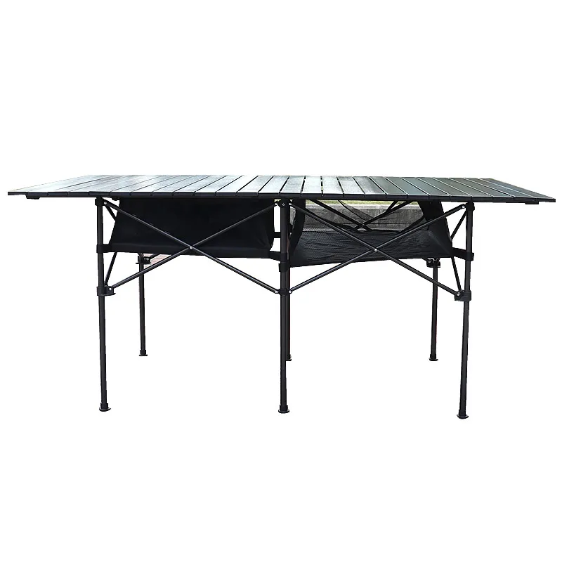 

Folding Camping Table Aluminum Roll Up Top Weatherproof and Rust Resistant Protable Compact Table for Outdoor Backyard Cookout