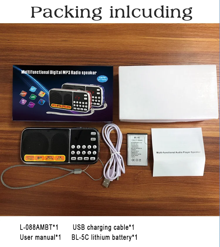 10 шт. L-088AMBT мини портативный карманный Bluetooth AM/FM авто радио сканер MP3 плеер динамик