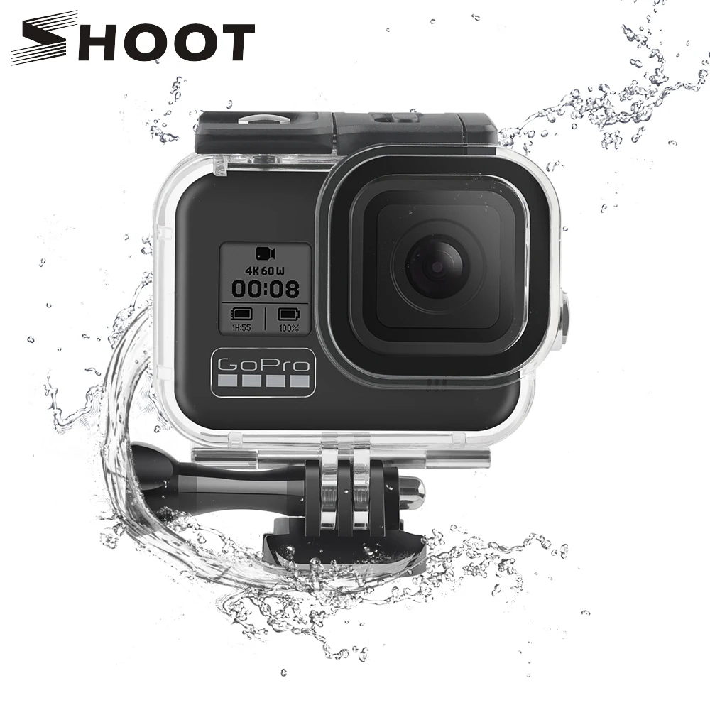 

SHOOT 60M Underwater Waterproof Housing Case for GoPro Hero 8 Black Camera Diving Protective Dive Cover for Go Pro 8 Accessories