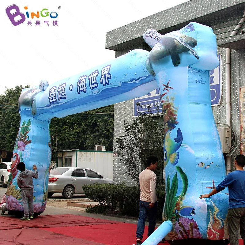 HIGHLY RECOMMENDED 8.3x4mh inflatable blue turtle arches way inflated custom made ocean theme arch for amusement park decoration | Игрушки и