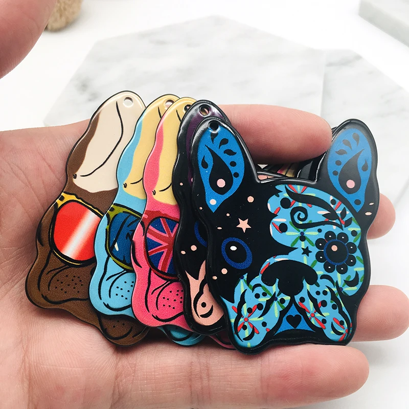 5 шт. акриловые подвески в виде французского бульдога мопса собака брелки серьги