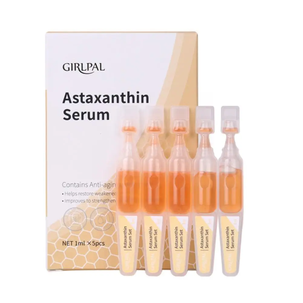 

5pcs Astaxanthin Hyaluronic Acid Essence Set Hydrating Serum Shrinking Face Care Skin Brightening Anti-aging Firming Pores A3u5