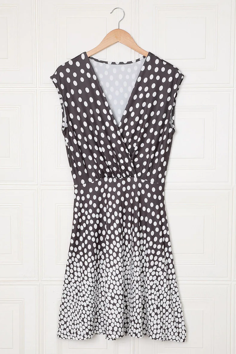 

Beach Dress Gradient Color Print Sleeveless Dress Beach Holiday Casual Dress Women