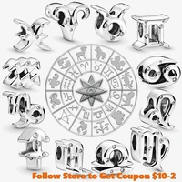 2020 new 925 sterling silver beads 12 constellations charms fit original pandora bracelets women diy jewelry