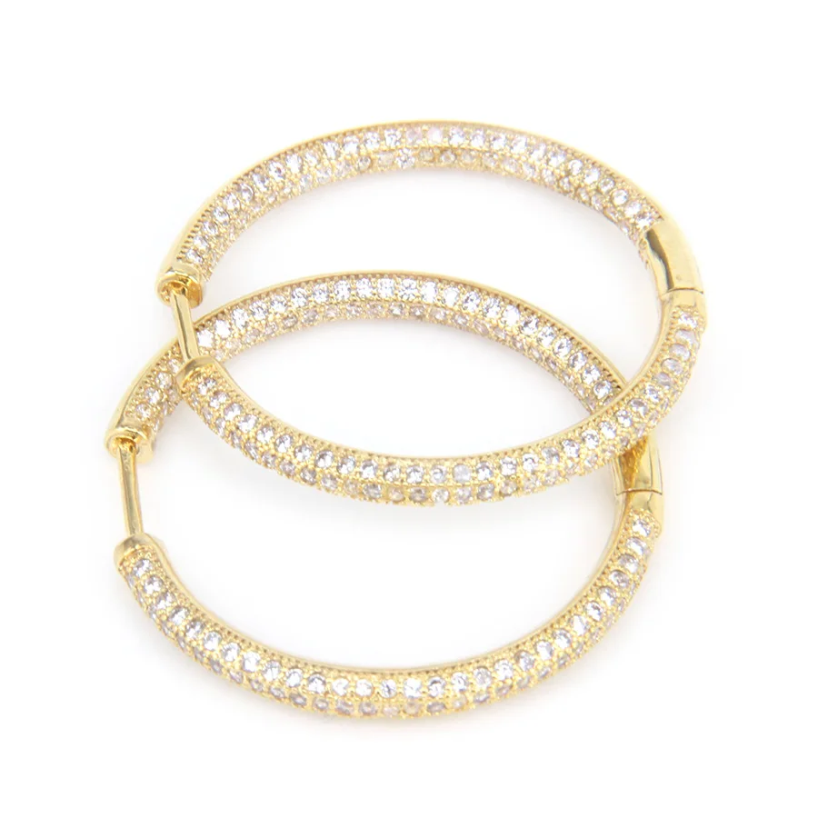 Серьги кольца Hemiston в креольском стиле женские роскошные большие с покрытием из