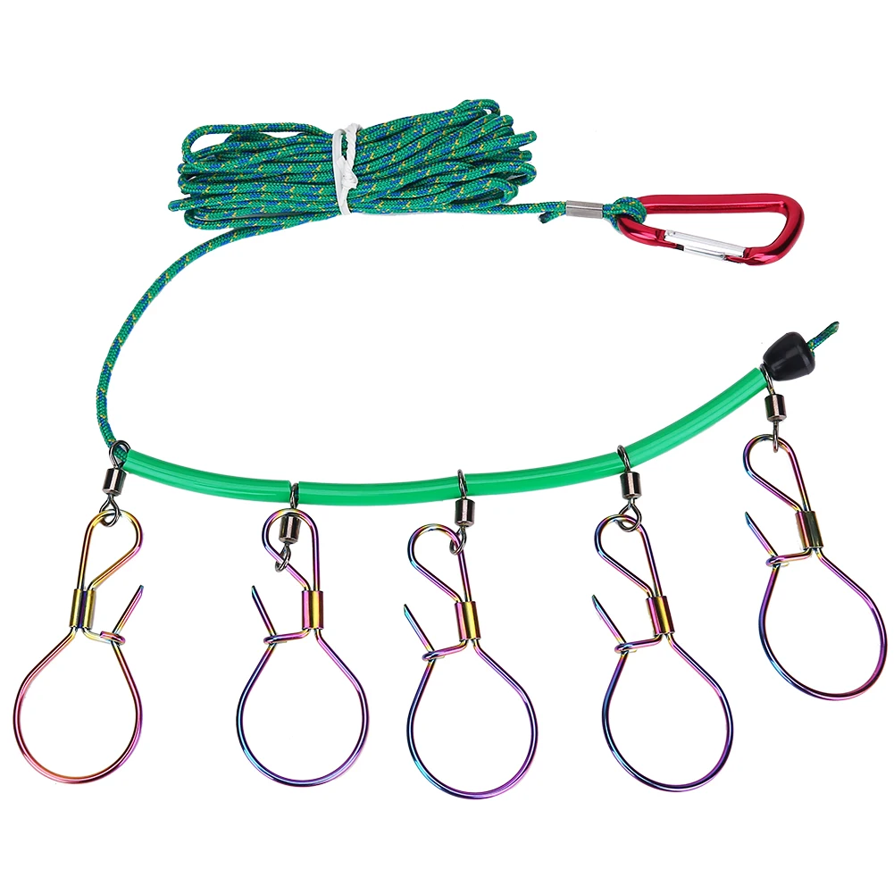 

16ft Heavy Duty Stainless Steel Fishing Lock with 5 Buckle Fishing Gear Kit Accessory