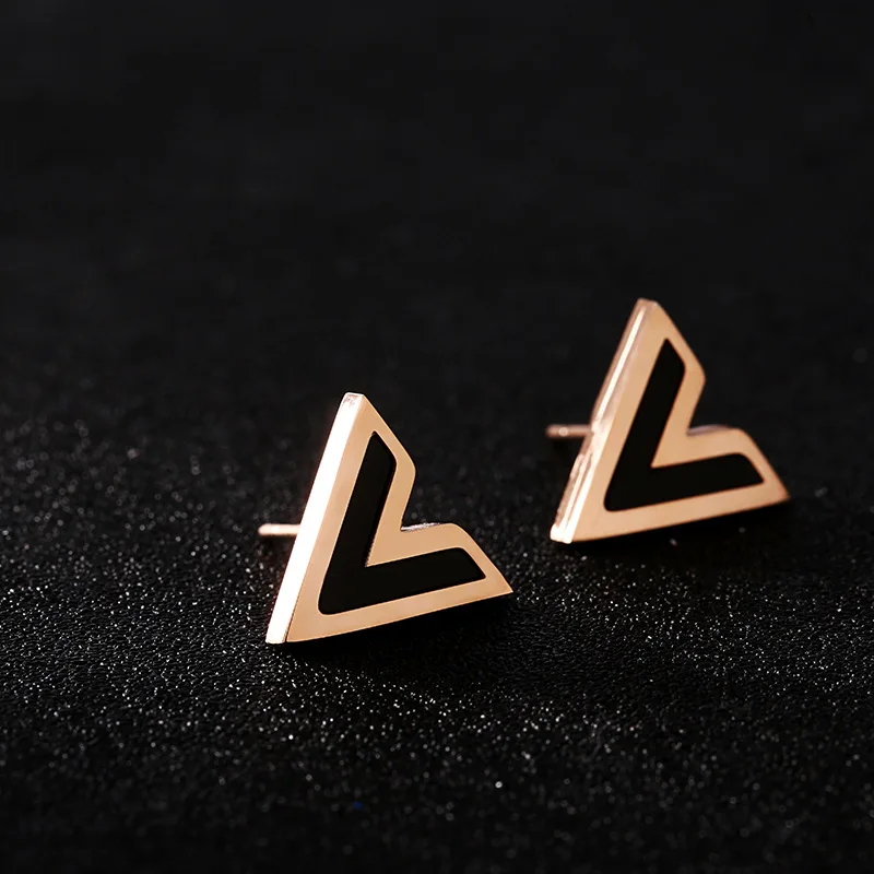 Женские серьги гвоздики из нержавеющей стали с эмалью|Серьги-гвоздики| |