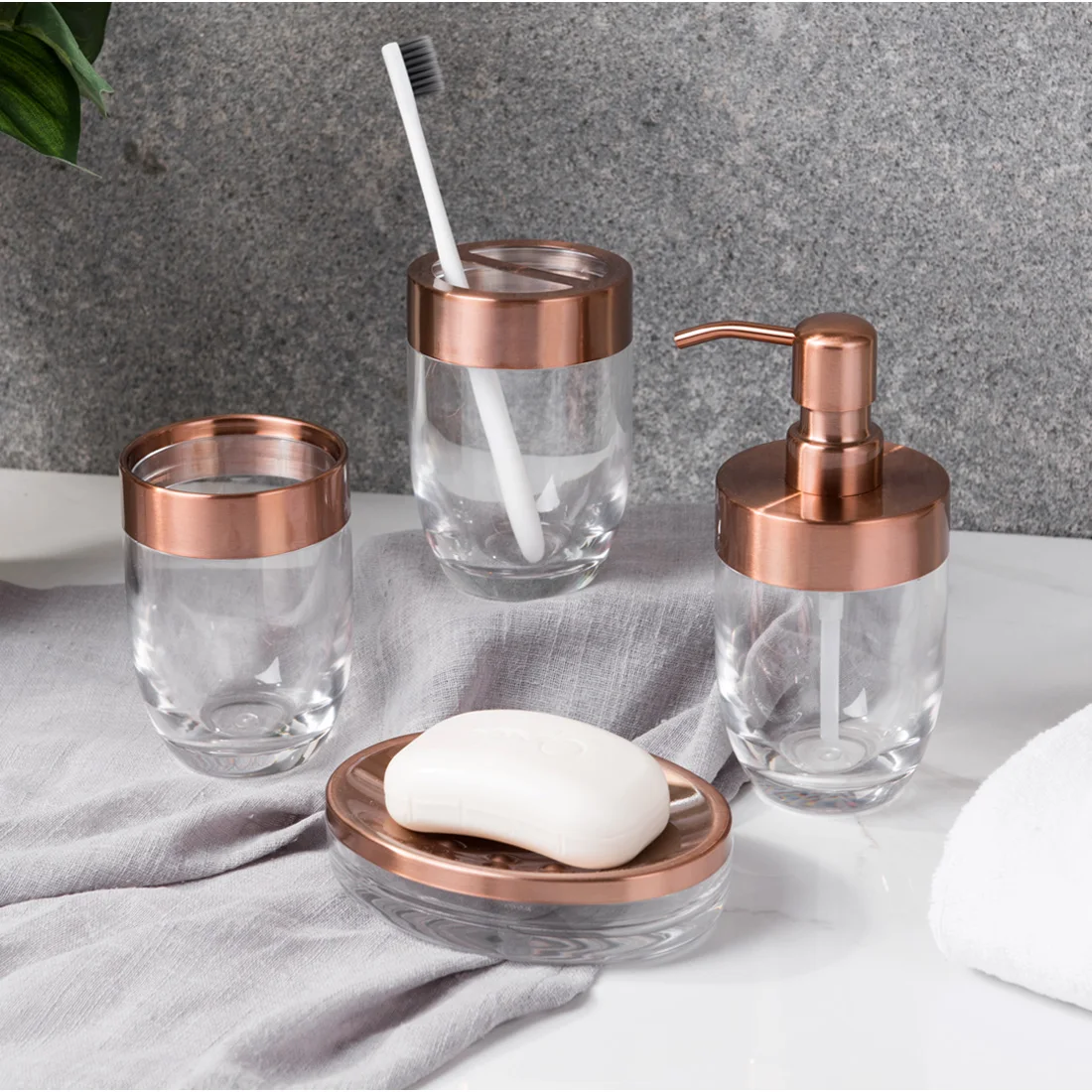 Luxury Bathroom Accessories Set Antique Brass Soap Dish Soap Dispenser Mouthwash Cup Toothbrush Cup  Lotion Bottle